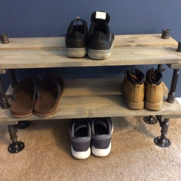 12" Depth Industrial Shoe Rack, Shoe Storage, Shoe Rack, Entryway Shoe Organizer, Shoe Stand (3 different Sizes & NEW Stain Options)