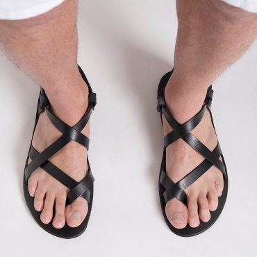 MENS LEATHER SANDALS, strappy summer shoes men "Zeus"