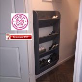 wall mount shoe storage rack plan/storage rack plan/wall shoe storage shelf plan/shoe storage plan/wall storage shelf plan/wood shelf plan