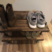 Extra Depth 15.75” Industrial Shoe Rack, Shoe Storage, Shoe Rack, Entryway Shoe Organizer, Shoe Stand (3 different Sizes & 14 Stain Options)