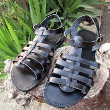 Gladiator Sandals, Men's Greek Leather Sandals, Classic Handmade Sandals, Multi Strap Sandals, All Black Leather Sandals