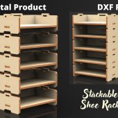 Stackable Shoe Rack, Shoe Storage, Shoe Shelf - Dxf Files
