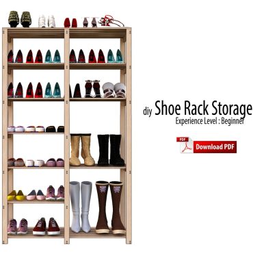 Diy Wood Shoe and Boots Rack Shelf Storage Organizer Woodworking Digital Plan