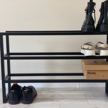 Metal Shoe Industrial 3 tier, Metal Shoe Rack, Schuhregal Modern,Minimal Shoe Rack, Entryway Organization for shoes, Metal Shoe Rack