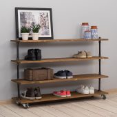 Wheeled shoe rack- shoe storage - Entryway Organizer- Shoe Organizer - Shoe Rack - Entryway Bench - Entryway furniture - Sneaker Storage,