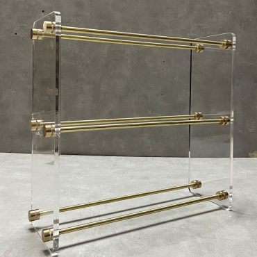 Customize Brass Acrylic Shoe Shelf - Acrylic Brass Shoe Rack - Handmade Brass Shoe Holder - Modern Shoe Storage