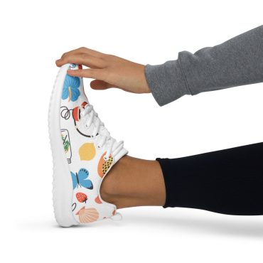 Women’s Summer fun athletic shoes,  Designer Summer sneakers. Womens walking shoes, Sea shells shoe, Butterflies sneakers, Spring shoes