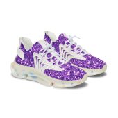 Purple Glitter Women's Mesh Sneakers, comfortable sneakers, memory foam sneakers, lightweight sneakers, breathable sneakers, walking shoes