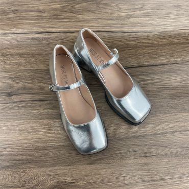 Mary Jane shoes, women's shoes, high heels, silver Mary Jane shoes