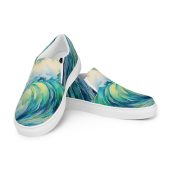 Women’s Sea Wave Canvas Flats | Ocean Art | Surfer Shoes | Original Art | 111 Studio | Watercolor Seascape| Ocean Sneakers | Unique  Shoes