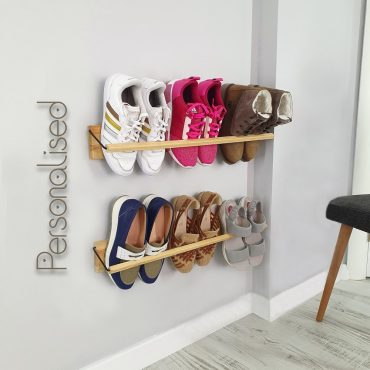 Shoe Rack Wall Mounted Personalised Entryway Organization, Narrow and small space saver organizer, Vertical door shoe storage shelf