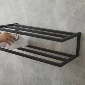 2 Tier shoe rack Industrial metal shoe shelf for hallway decor Wall mount shoe rack hallway rustic shoe Reclaimed custom shoe rack 2 tier