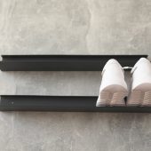 Set two wall mounted shoe rack | Shoe rack entryway | Industrial shoe shelf hallway decor | Reclaimed custom shoe rack |Outdoor shoe rack