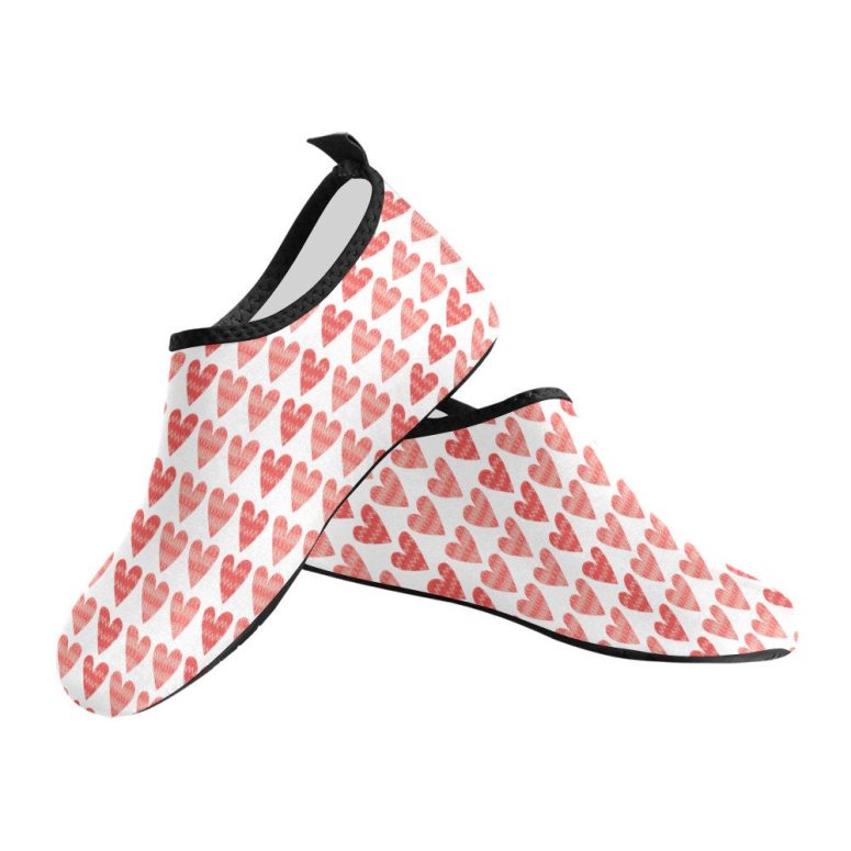 Womens Anti-Slip Water Shoes, Beach and Water Sports, Barefoot Hearts Aqua Shoes,  Barefoot Feel Walking Shoes, water shoes gift for her
