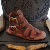 Men handmade sandals in Vegetable tanned Leather Mario Doni, Man Sandal in leather hand made, customized, colored made in Italy gift for him
