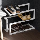 Metal Shoe Rack, Floor Shoe Rack, Shoes Organizing Area, Industrial Shoes Rack, Hallway Shelving, Hallway Organizing, Loft Style Shelving