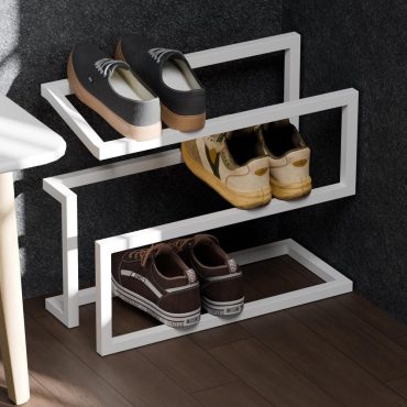 Metal Shoe Rack, Floor Shoe Rack, Shoes Organizing Area, Industrial Shoes Rack, Hallway Shelving, Hallway Organizing, Loft Style Shelving