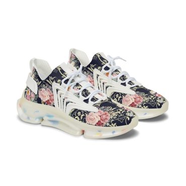 Floral Sneakers, Women's Shoes, Vintage Floral 3 Mesh Sneakers, Flower Design, White Sole Shoes, Women's Fashion Sneakers, Mother's Day Gift