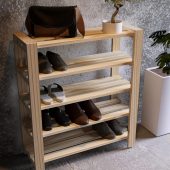 Entryway Shoe rack PDF | Shoe organizer Shoe cabinet Wooden shoe rack Storage solution Entryway Storage Plans Shoe rack DIY Plans Five Tier