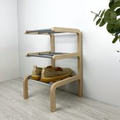 3 Tier Shoe Shelf Rack for Small Spaces | Narrow Vertical Shoe Stand | Wooden Shoes Organizer for Entryway