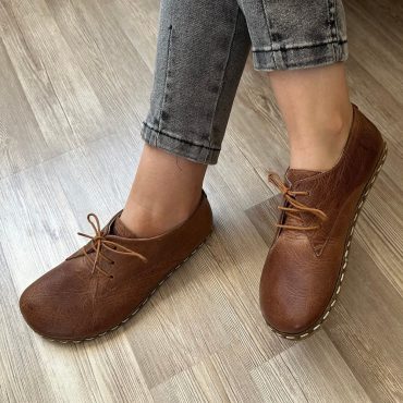 Womens Grounding Shoes, Leather Sole, Barefoot Shoes Women, New Crazy Brown, Grouning Shoes Copper