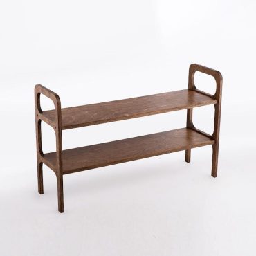 Wooden Walnut Shoe Rack, 2- Tier Shoe Organizer for Entryway Closet Bedroom, Home Storage, Durable Eco-Friendly Rustic Shoe Shelf