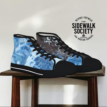 Surf Mismatch High-Top Sneakers, Coastal Mismatched Shoes, Unisex Mens Womens Fashion Footwear, Funky Shoes, Trendy Modern Shoes