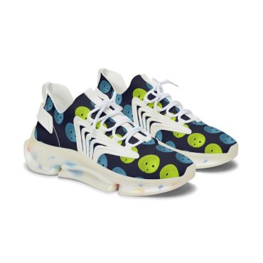Women's Sneakers, Green Blue Mesh Sneakers, Sport Shoes, Pickleball Sneakers, Women's Tennis Shoes, White Sole Sneakers