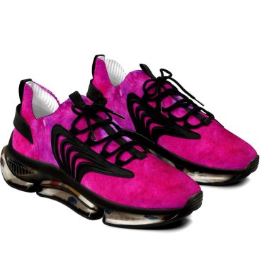 Galactic Magenta Stride Mesh Sneakers, Trendy Athletic Footwear, Colorful Casual Shoes, Comfortable Running Sneakers