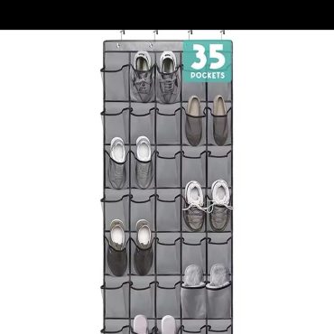35 Pockets Over the Door Shoe Organizer Large Mesh Pockets With 4 Hooks Transparent Fabric Shoe Rack Storage Bag For Bedroom