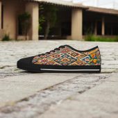 Textile Art Sneakers, Latin American, Colombia, Andes Mountains Design Patterns, Low Top Tennis Shoes, Women's Shoes, Gifts for her