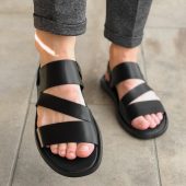 Minimalist men's sandals | Black leather sandals | Summer Vacation Men's shoes | Handmade Men's Sandals | Black Leather Men Slides
