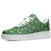 Green Turtle Shell Pattern Sneakers - Unique Animal Print Shoes - Fun Nature-Inspired Footwear - Cool Casual Sneakers for Turtle Lovers