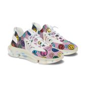 Fun Women's Mesh Sneakers with Colorful Smiley Design | Casual Footwear, Street Style, Gift for Her, Comfortable Sneakers, Trendy Shoes