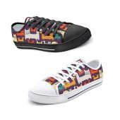 Low Top Canvas Shoes, Sizes for Women and for Men, Casual Comfortable Shoes, Ladies Sneakers, Fashionable, Artistic, Colorful Designs