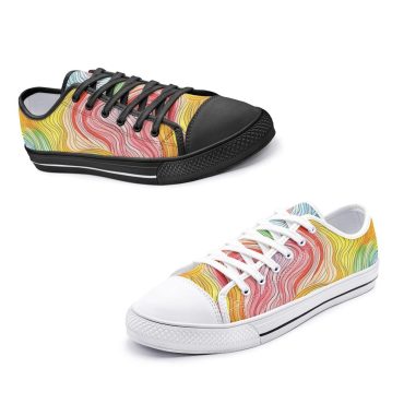 Low Top Canvas Shoes, Sizes for Women and for Men, Casual Comfortable Shoes, Ladies Sneakers, Fashionable, Artistic, Colorful Designs