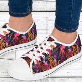 Women's Low Top Sneakers, Jellyfish Pattern, Casual Lace-Up, Walking, Everyday Wear, Breathable Canvas, Low Top Shoes, Fun, Unique, Stylish
