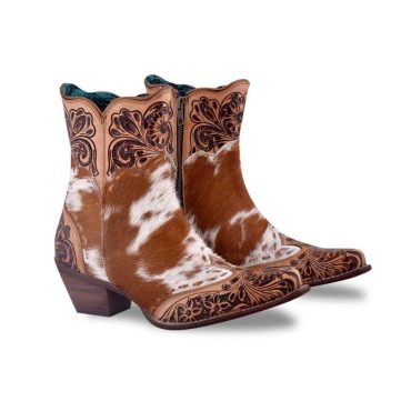 Winchester Hair on Hide Hand Tooled Boots