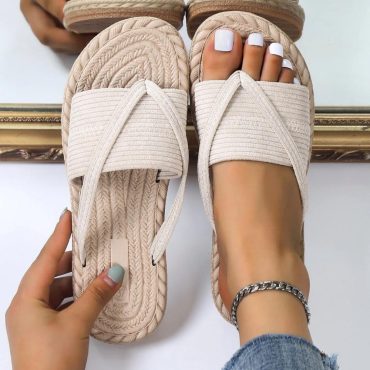 Boho Rope Sandals For Women, Summer Beach Flip Flops, Handmade Slip On Slippers, Comfortable Flat Sandals, Casual Vacation Best Shoes Gift