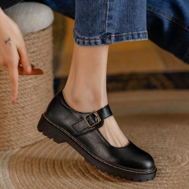 Mary Jane Shoes Mary Janes Flats Buckle Strap Vintage Chunky Mary Janes Loafers