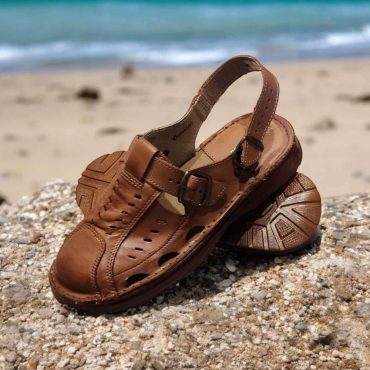 New Excellent Men's Sandals Closed Toe Flip-Flops Men's 40-46 Men's Brown Leather Sandals – Handmade Summer Shoes Made In Poland Naturfeet