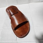 Handmade Moroccan Leather Sandals for Men – Brown Slip-On Summer Sandals – Traditional Men’s Shoes EU 40 to 45 – Open Toe Artisanal Footwear