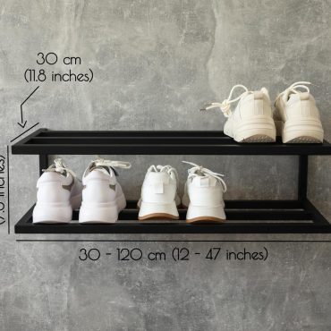 Metal shelf, Entryway storage, 2-tier shoe rack, Outdoor shoe rack, Black friday sale Wall mount shoe rack hallway rustic shoe