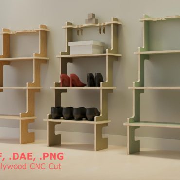 Narrow Shoe Rack DXF File for Laser Cut