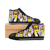 Simpsons Retro Cartoon Sneakers: Fun & Funky High Tops, Gift for Cartoon Lovers, Trendy Streetwear, Halloween Costume, Nostalgic Gift